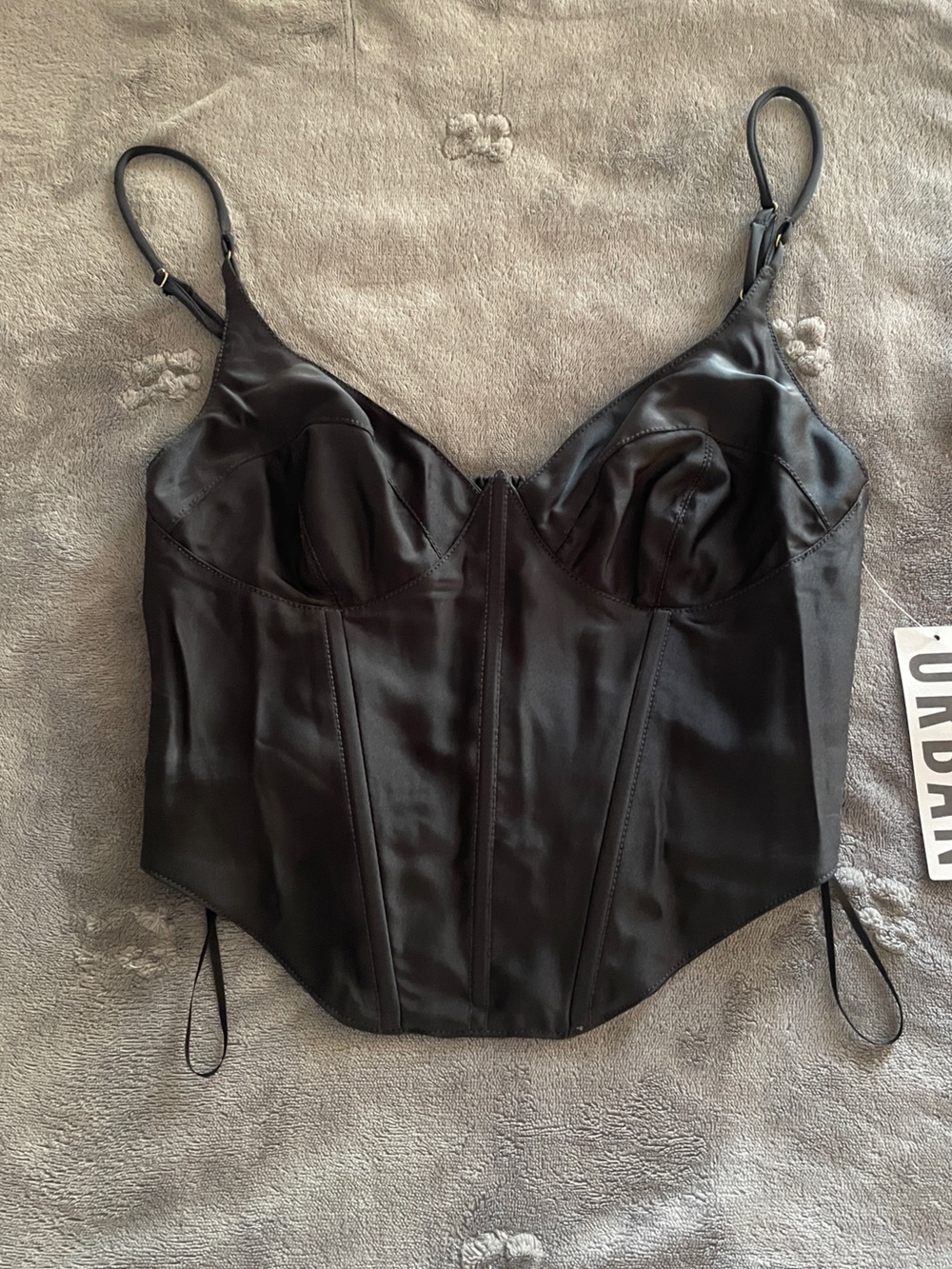Black Satin Bustier Slip
